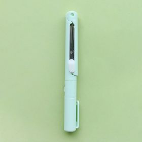 1pcs Foldable Pencil Scissors Journal Cutting Paper Cutter Student Mini Small Express Delivery Utility Knife (Color: Green)