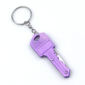Mini EDC Multi-function Key Knife Pendant (Color: Purple)