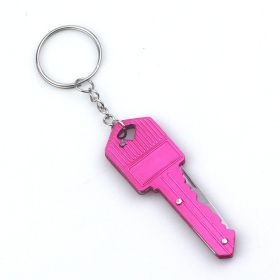 Mini EDC Multi-function Key Knife Pendant (Color: Rose Red)